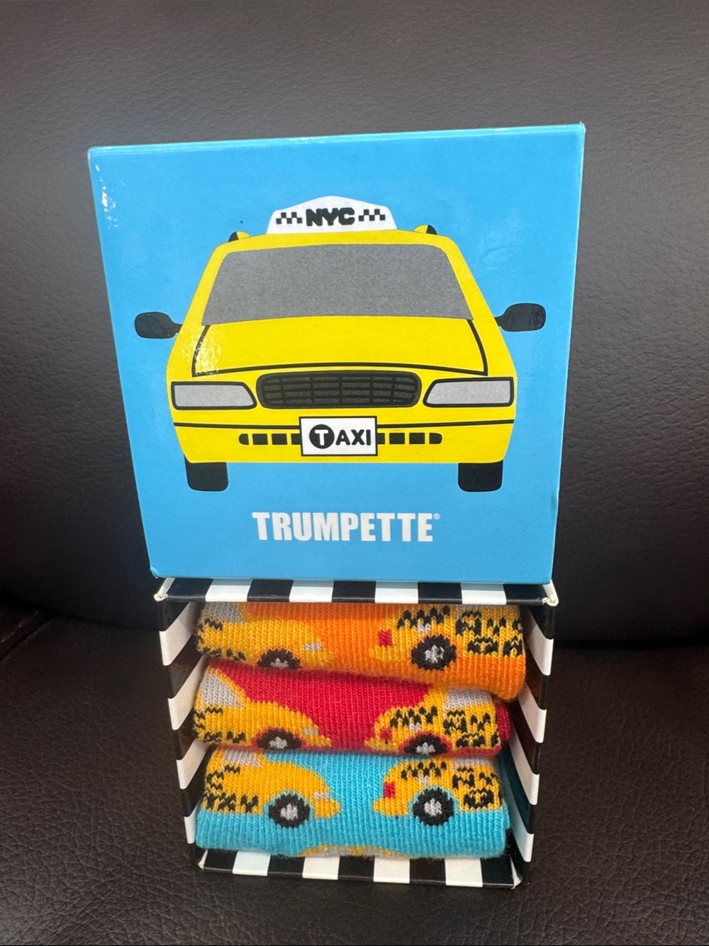 Trumpette Kids Taxi Crew Socks - Yellow, Blue, Orange Multi-Pack (0-12 mos)